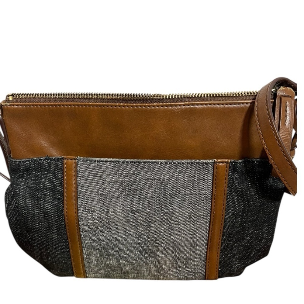 Fossil Tan and Black Crossbody Bag